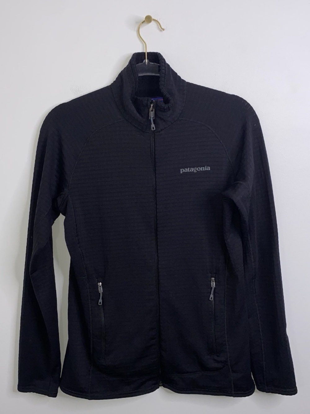 Patagonia Jacket Women’s Sz S Black Regulator R1 Black Full Zip Polartec Waffle